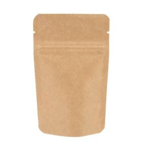 ZBGSK1 Kraft Stand Up Zipper Pouch – 3 1/8