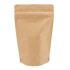 ZBGSK7 Kraft Stand Up Zipper Pouch – 5 7/8” x 3 ½” x 9 1/8”