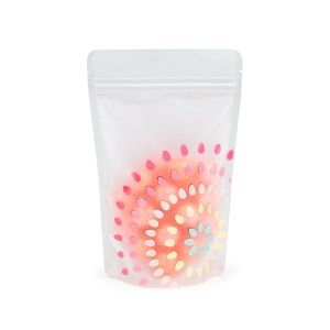 ZBGSW3BL Specialty Stand Up Zipper Pouch Pastel Frosted Bloom - 5 1/8