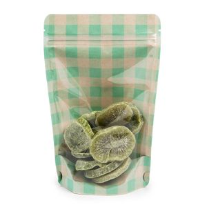 ZBGSW3GR Specialty Stand Up Zipper Pouch Pastel Green Plaid Kraft - 5 1/8
