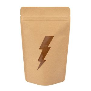 ZBGSW3LB Specialty Stand Up Zipper Pouch Kraft Lightning Shaped Window - 5 1/8