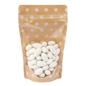 ZBGSW3SD Specialty Stand Up Zipper Pouch White Dots and Stripes Kraft - 5 1/8