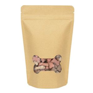 ZBGW3KB Specialty Stand Up Zipper Pouch Kraft Bone-Shaped Window  - 5 1/8