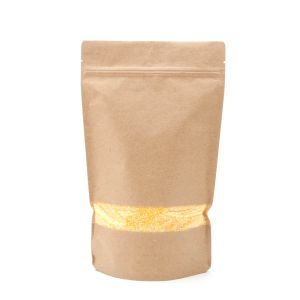 ZBGW4K Kraft Stand Up Zipper Pouch – 6 ¾” x 3 ½” x 11 ¼”