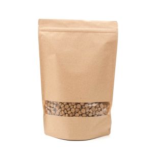 ZBGW6K Kraft Stand Up Zipper Pouch – 9” x 4 ¾” x 13 ½”