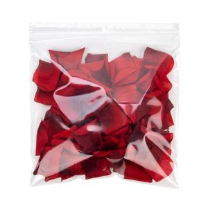 ZR99V 2 Mil Crystal Clear Zip Bags – 9” x 9” (Round Hang Hole - With Vent Hole)