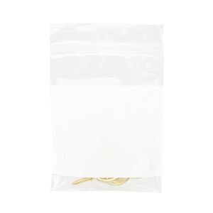 ZWC34 2 Mil Crystal Clear Zip Bags – 3” x 4” (White Block)