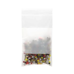 ZWC35 2 Mil Crystal Clear Zip Bags – 3” x 5” (White Block)