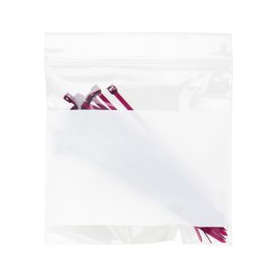 ZWC44 2 Mil Crystal Clear Zip Bags – 4” x 4” (White Block)