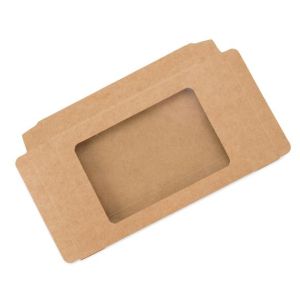 WKRG246 Kraft Window Box with glued in PET Sheet - 3 3/4
