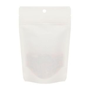 ZBGEK2W  White Kraft Eco Stand Up Zip Pouch - 4