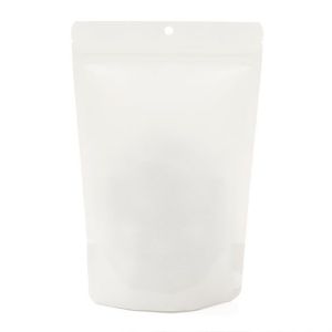 ZBGEK7W White Kraft Eco Stand Up Zip Pouch - 5 7/8