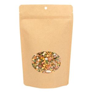 ZBGEO7K Kraft Eco Zip Pouch with Oval Window - 5 7/8