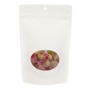 ZBGEO7W  White Kraft Eco Zip Pouch with Oval Window -  5 7/8