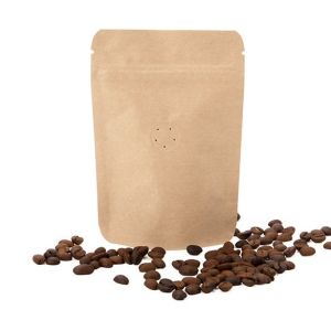 ZBGM2K Kraft Metallized Stand Up Zipper Pouch with Valve -  4