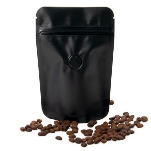 ZBGM2MBV Matte Black Metallized Stand Up Zipper Pouch with Valve - 4