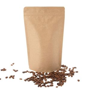 ZBGM4K Kraft Metallized Stand Up Zipper Pouch with Valve - 6 3/4