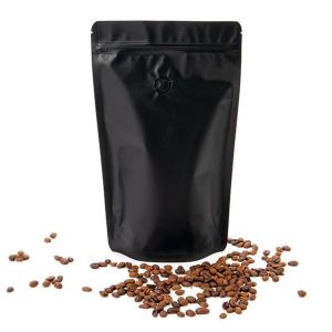 ZBGM6MBV Matte Black Metallized Stand Up Zipper Pouch with Valve - 9