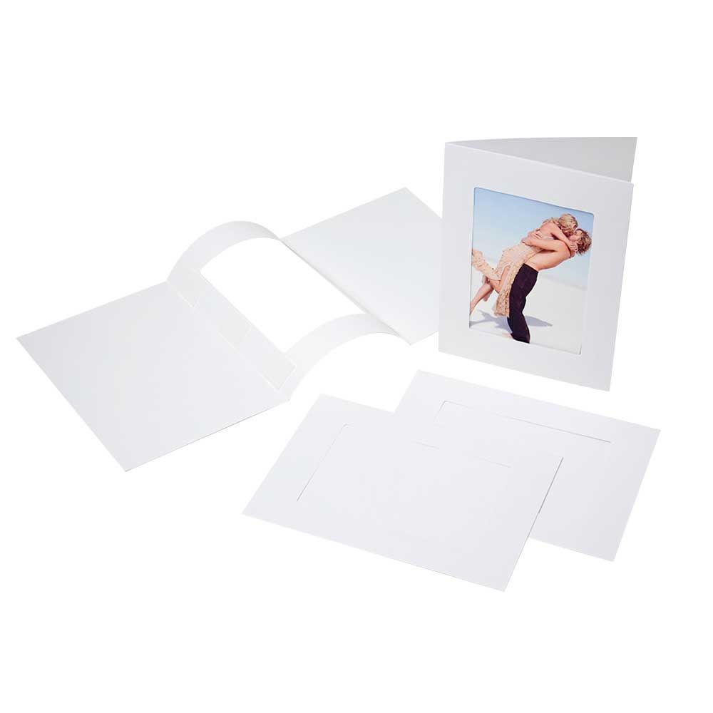 PJ00112 5 1/8” x 7” White Frame Card with Rectangle Window