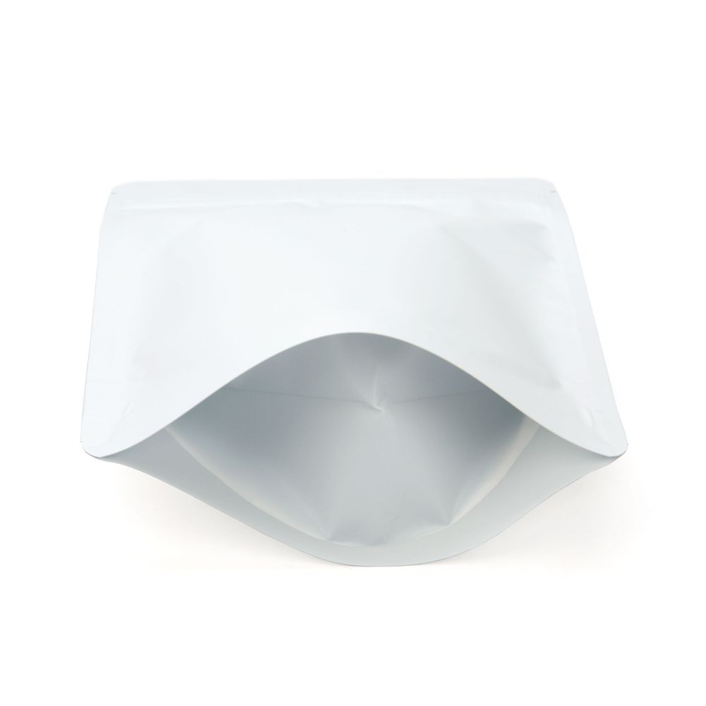 ZBGM3MW White Matte Zipper Gusset Bag - 5 1/8