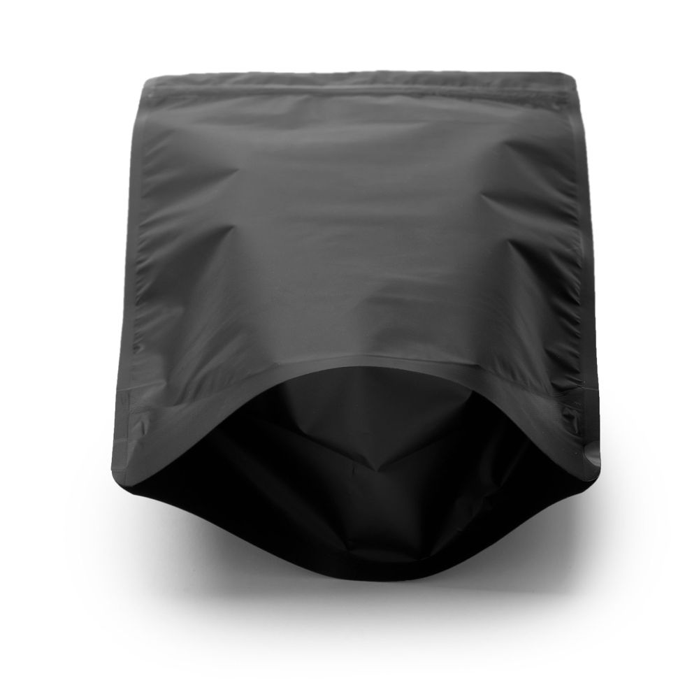 ZBGM4MB Matte Black Metallized Zipper Gusset Bag - 6 3/4