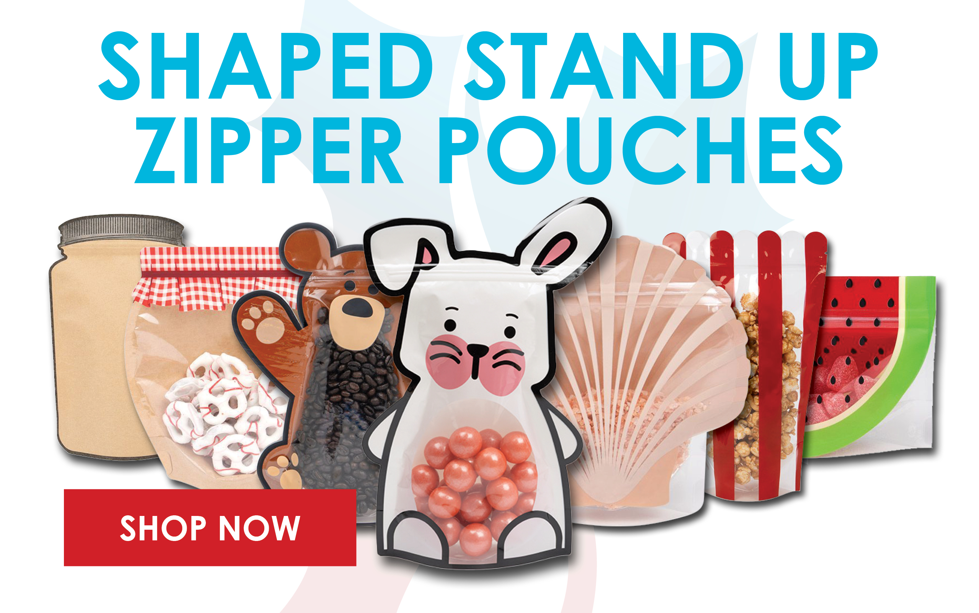 Shaped Stand Up Pouches with Zipper