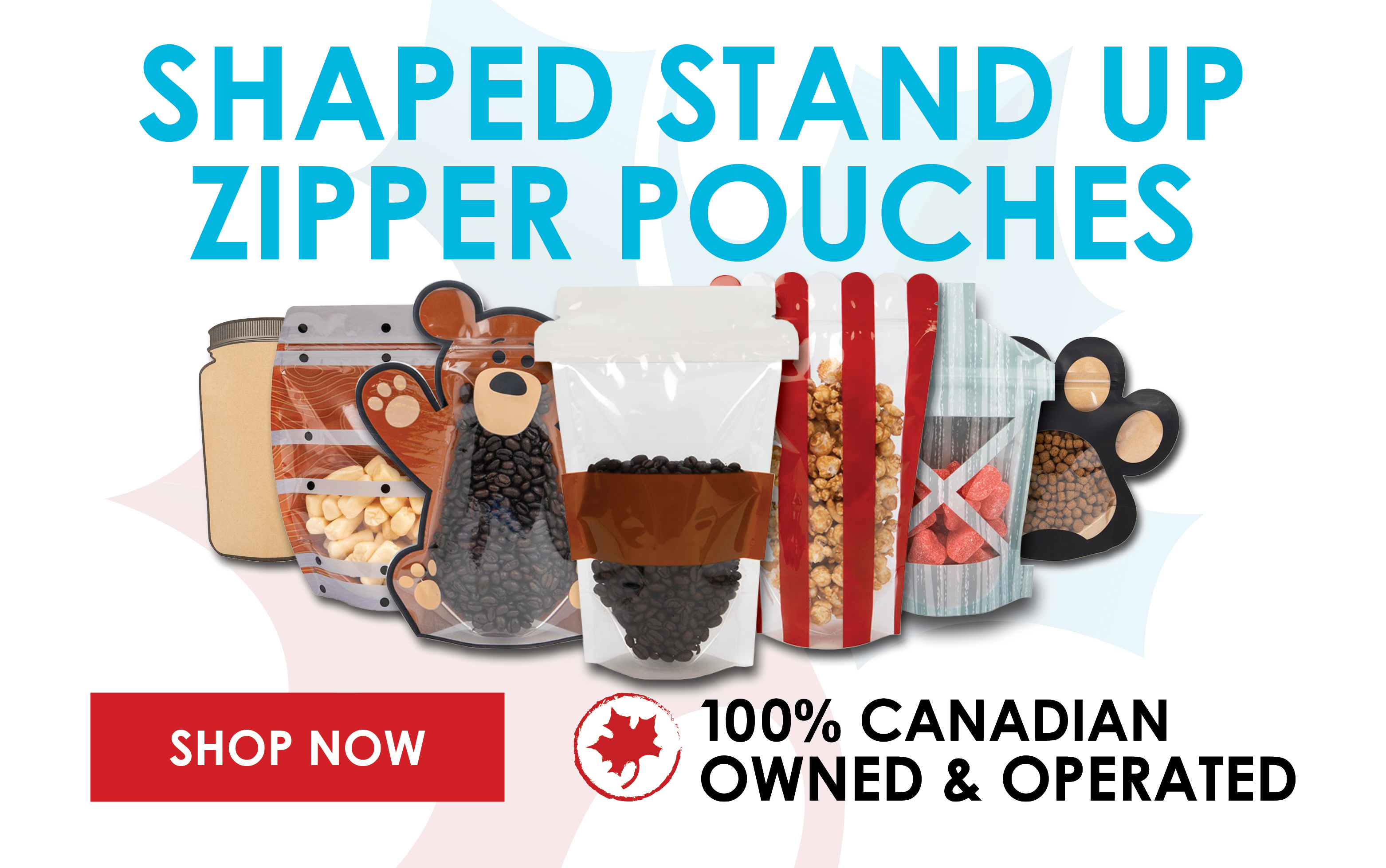 Shaped Stand Up Pouches with Zipper