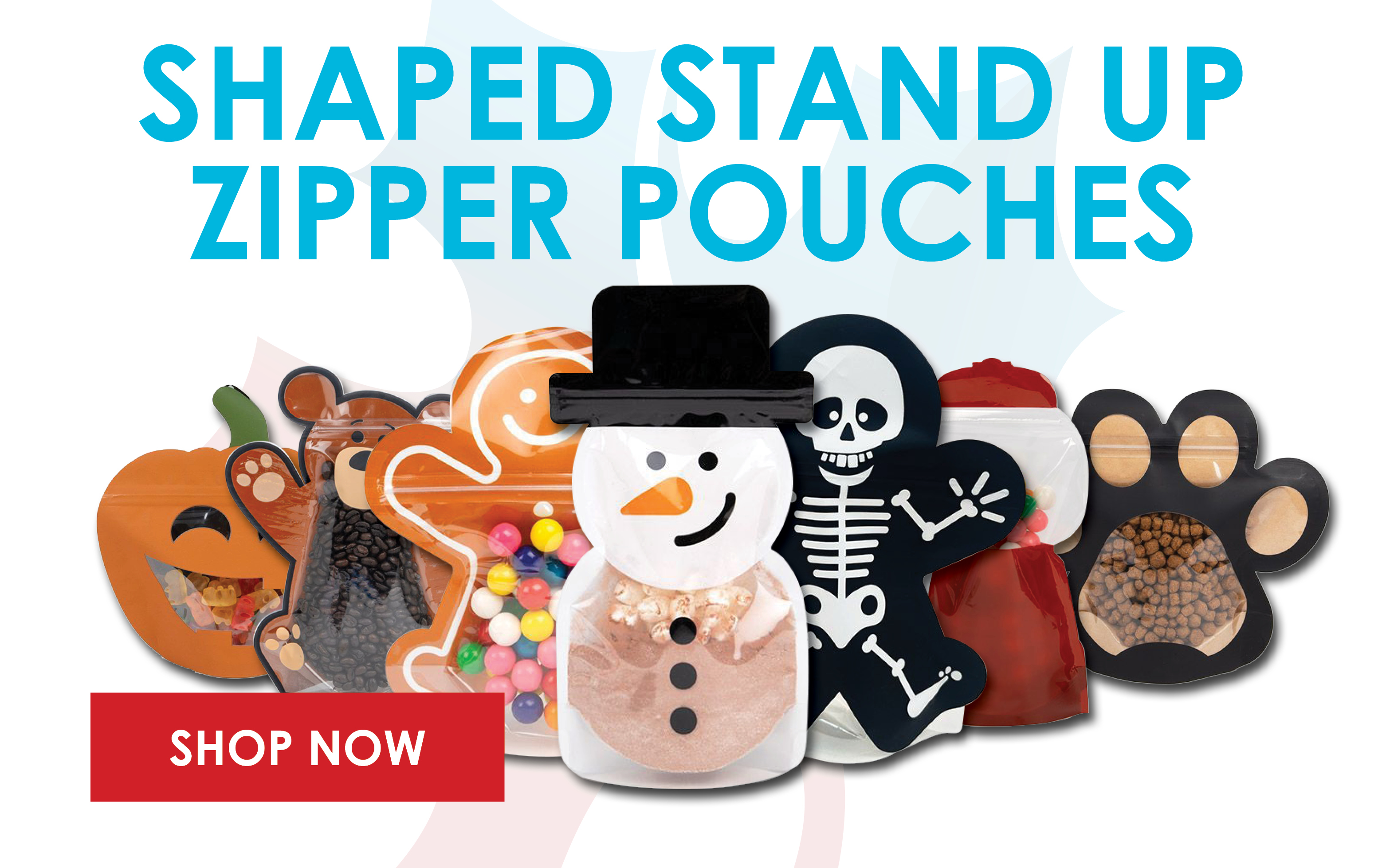 Shaped Stand Up Pouches with Zipper