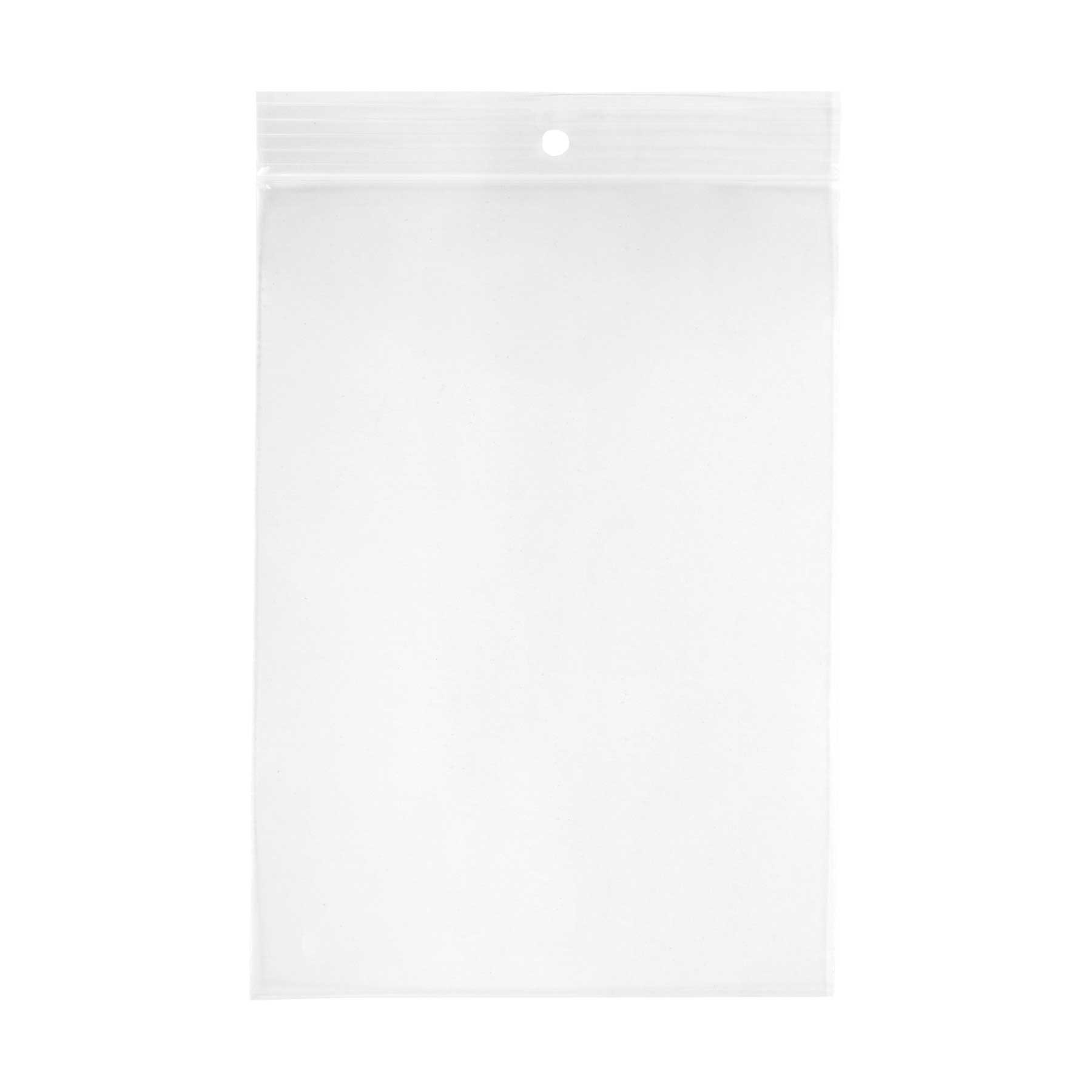 ZR58 2 Mil Crystal Clear Zip Bags – 5” x 8” (Round Hang Hole)