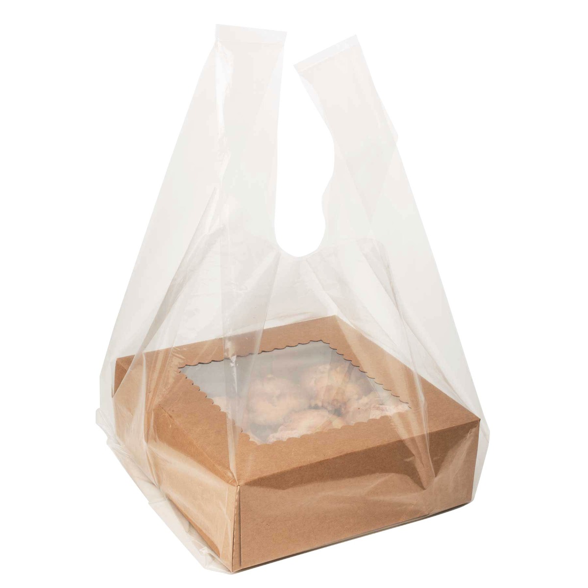 Clear Poly Handle Bag 14 1/2 x 10 1/2 x 30 100 pack CHB2